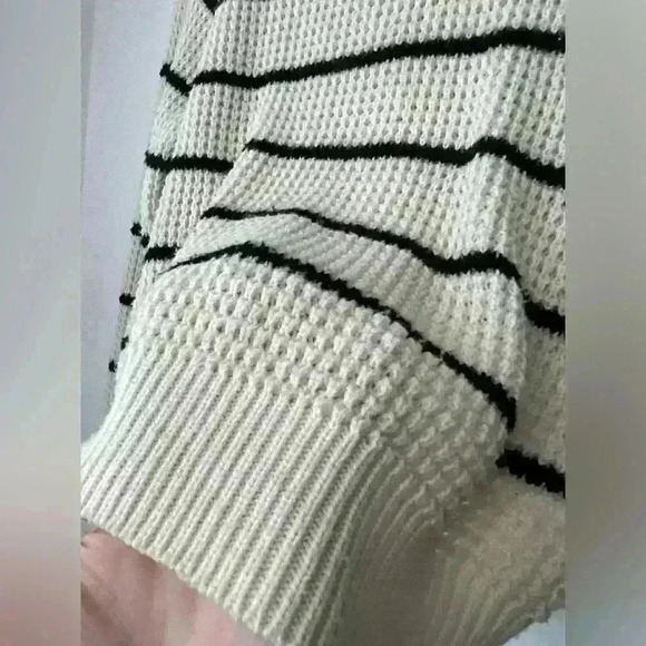 Vera Moda Womens Chunky Leanna Knit Striped Preppy Prep Fisherman Sweater XS - Picture 11 of 16